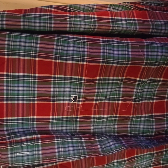 Crown & Ivy Classic Fit Red & Green Button Down XXL - Picture 2 of 3